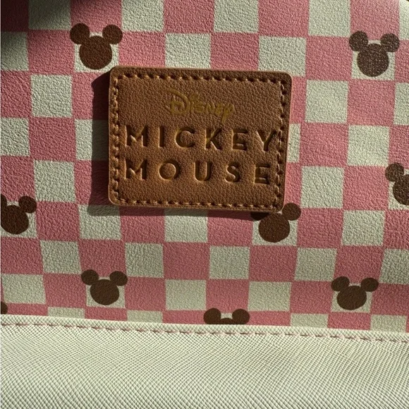 Disney Mickey Mouse Pink and White Checkered Backpack - Picture 11 of 12